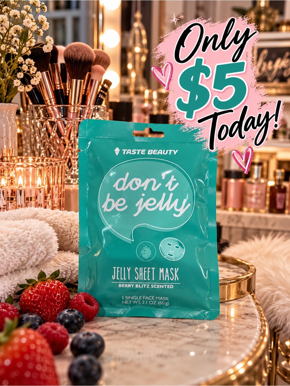 Donโt Be Jelly Jelly Sheet Mask โ Teal